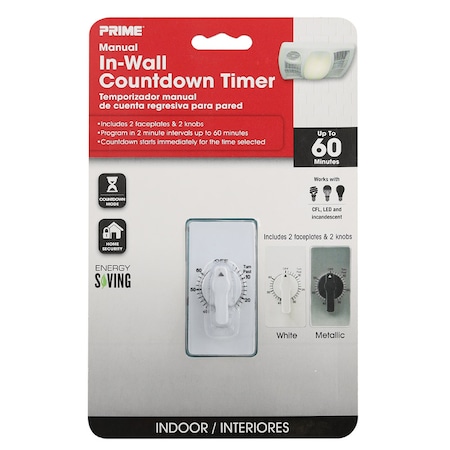 Prime Prime EZ-SET Indoor In Wall Countdown Timer 125 V White TNIW060-RC
